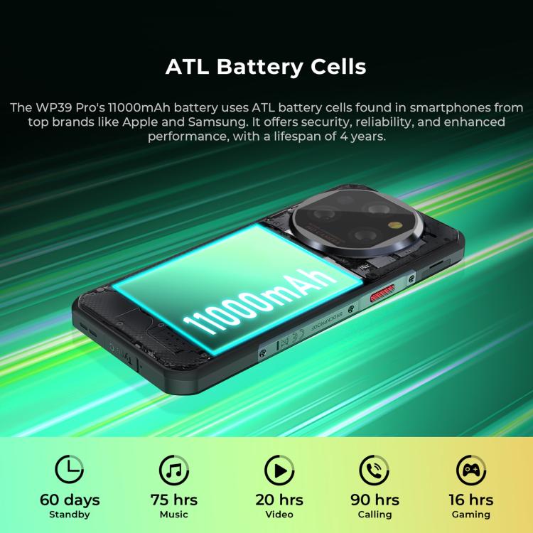 [HK Warehouse] Oukitel WP39 Pro 5G Rugged Phone, 12GB+512GB, Night Vision, Fingerprint Identification, 6.6 inch Android 14 MediaTek Dimensity 6300 Octa Core, NFC, OTG, Network: 5G (Grey) - B3