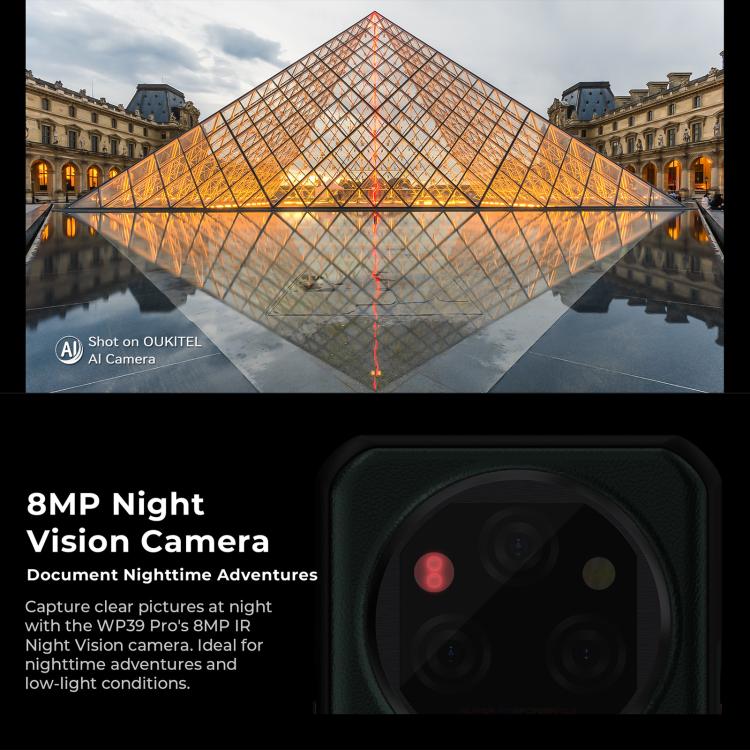 [HK Warehouse] Oukitel WP39 Pro 5G Rugged Phone, 12GB+512GB, Night Vision, Fingerprint Identification, 6.6 inch Android 14 MediaTek Dimensity 6300 Octa Core, NFC, OTG, Network: 5G (Grey) - B6