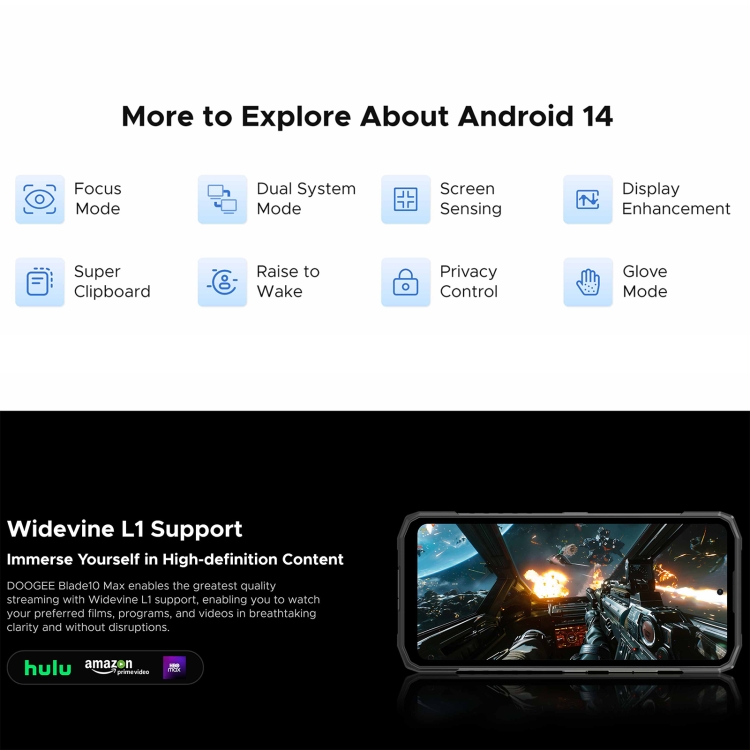 [HK Warehouse] DOOGEE Blade 10 Max, 8GB+256GB, 6.56 inch + 1.54 inch Android 14 Spreadtrum T606 Octa Core, Network: 4G, OTG, NFC (Black) - B17