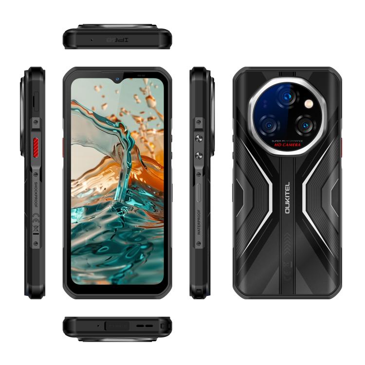 [Kho HK] Điện thoại Oukitel WP55 Pro 5G bền bỉ, 16GB + 512GB, Camera 108MP, Nhận dạng vân tay, 6,6 inch Android 15 MediaTek Dimensity 7025 Octa Core, NFC, OTG, Mạng: 5G (Đen) - 3