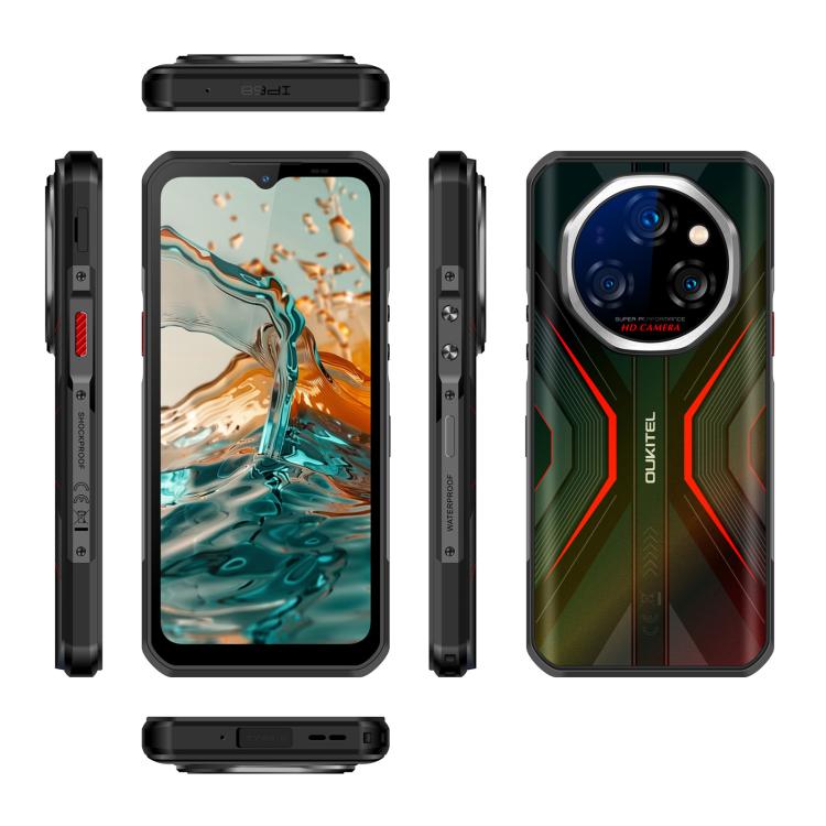 [HK Warehouse] Oukitel WP55 5G Rugged Phone, 12GB+256GB, 108MP Camera, Fingerprint Identification, 6.6 inch Android 15 MediaTek Dimensity 7025 Octa Core, NFC, OTG, Network: 5G (Orange)