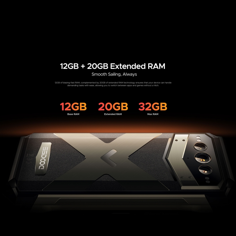 [HK Warehouse] DOOGEE V Max Pro Rugged Phone, 12GB+512GB, 6.58 inch Android 14 Dimensity 7050 Octa Core 2.6GHz, Network: 5G, OTG, NFC (Grey) - B6