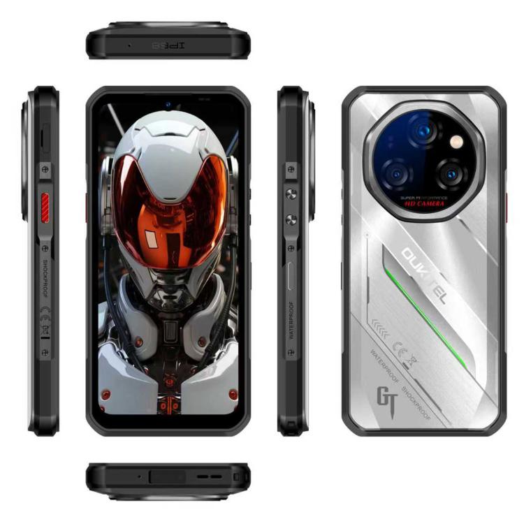 [HK Warehouse] Oukitel WP62 Rugged Phone, 16GB+512GB, 108MP Camera, Fingerprint Identification, 6.6 inch Android 15 MediaTek Dimensity 7025 Octa Core, NFC, OTG, Network: 5G (Silver)