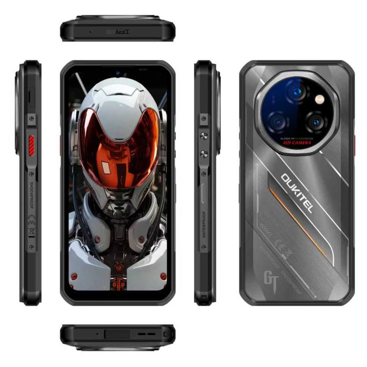 [HK Warehouse] Oukitel WP62 Rugged Phone, 8GB+256GB, 108MP Camera, Fingerprint Identification, 6.6 inch Android 15 MediaTek Dimensity 7025 Octa Core, NFC, OTG, Network: 5G (Black)