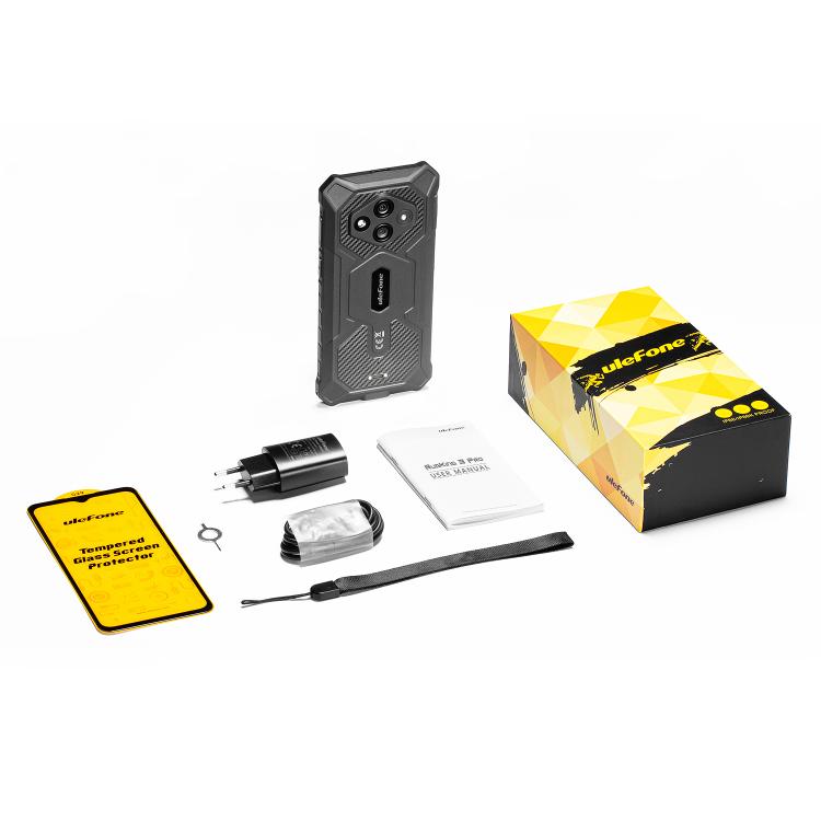 [HK Warehouse] Ulefone RugKing 3 Pro, 8GB+128GB, IP68/IP69K Rugged Phone, 6.56 inch Android 15 Unisoc T7250 Octa Core, Network: 4G, NFC, OTG (Black)