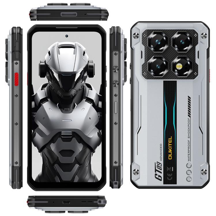 [HK Warehouse] Oukitel WP60 Rugged Phone, 8GB+256GB, Night Vision, 108MP Camera, Side Fingerprint, 7.2 inch Android 15 MediaTek Dimensity 7025 Octa Core, NFC, OTG, Network: 5G (Silver)