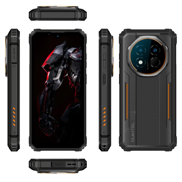 [HK Warehouse] Oukitel G6 Rugged Phone, 4GB+64GB, Fingerprint Identification, 10600mAh Battery, 6.52 inch Android 16.0 Unisoc T615 Octa Core, OTG, Network: 4G (Orange)
