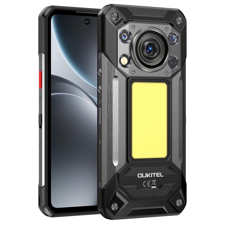 [HK Warehouse] Oukitel WP500 Rugged Phone, 12GB+1TB, 108MP Camera, Night Vision, Fingerprint Identification, 6.78 inch Android 16 MTK Dimensity 8300 Octa Core, NFC, OTG, Network: 5G (Black)