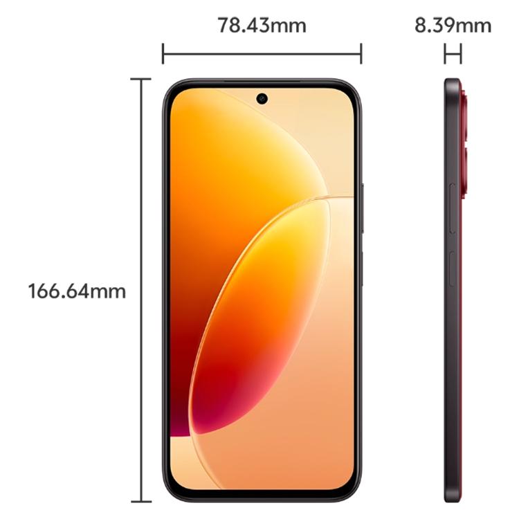 vivo Y500i, 8GB+128GB, Side Fingerprint, 6.75 inch Android 16 OriginOS 6 Snapdragon 4 Gen 2 Octa Core, OTG, NFC, Network: 5G (Red)