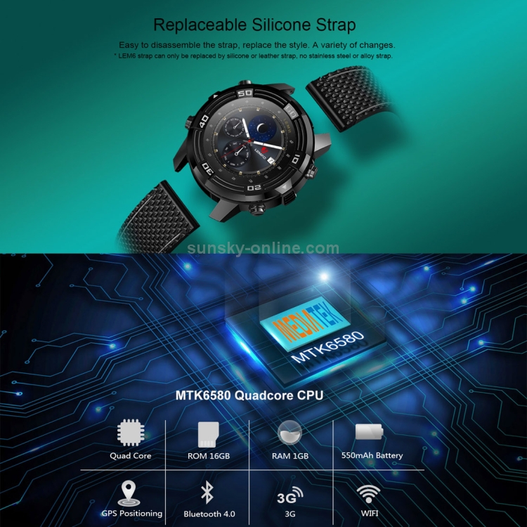 Смарт-часы-телефон LEMFO LEM6, ГБ 16 ГБ