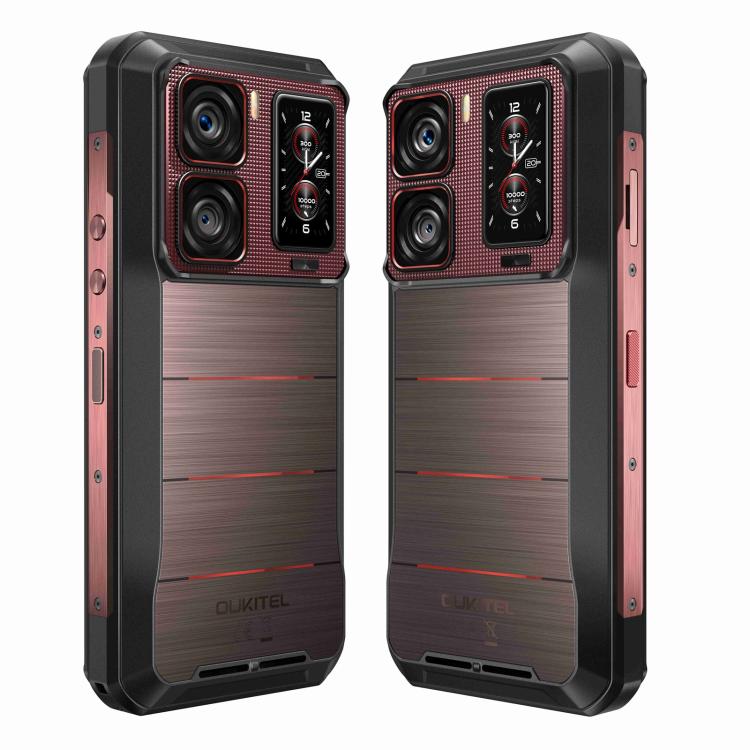 [HK Warehouse] Oukitel WP300 Rugged Phone with Watch, 12GB+512GB, 6.8 inch Android 15 MediaTek Dimensity 7050 Octa Core, NFC, OTG, Network: 5G (Jujube Red)