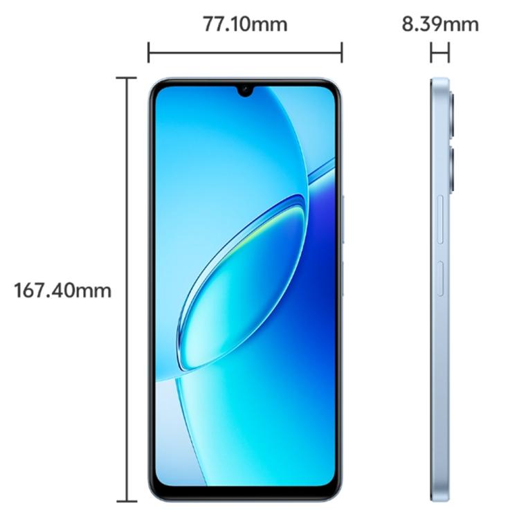 vivo Y60, 6GB+256GB, Side Fingerprint, 6.74 inch Android 16 OriginOS 6 Snapdragon 4 Gen 2 Octa Core, OTG, Network: 5G (Cyan)