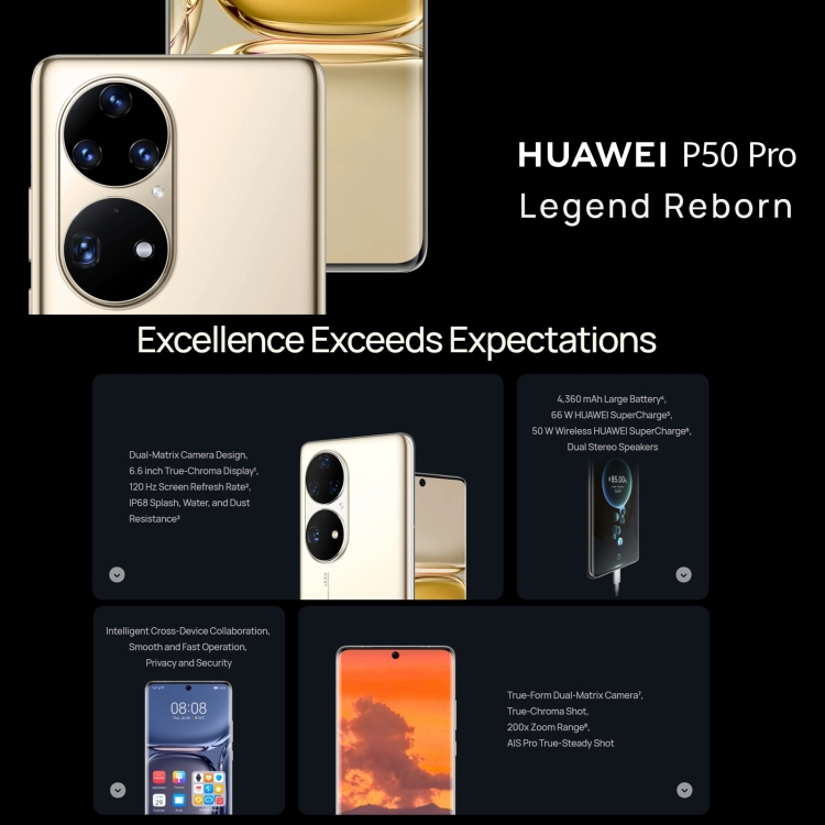 Huawei P50 Pro 4G JAD-AL00、Snapdragon 888、HarmonyOS 2、50MP+64MP ...