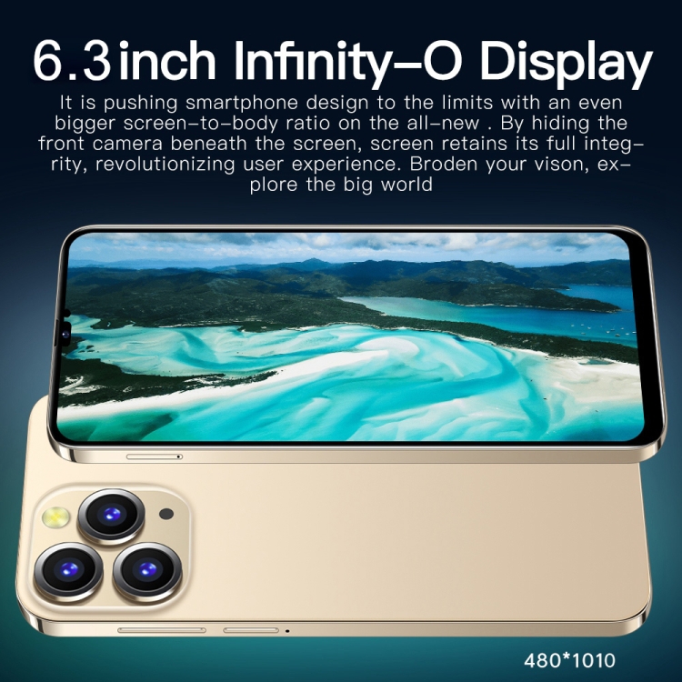 i14 Pro Max N85, 1GB+8GB, 6.1 inch Screen, Face Identification, Android 6.0 Spreadtrum 7731G Quad Core, Network: 3G, Dual SIM(Blue) - B2