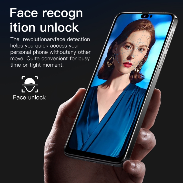 i14 Pro Max N85, 1GB+8GB, 6.1 inch Screen, Face Identification, Android 6.0 Spreadtrum 7731G Quad Core, Network: 3G, Dual SIM(Blue) - B8