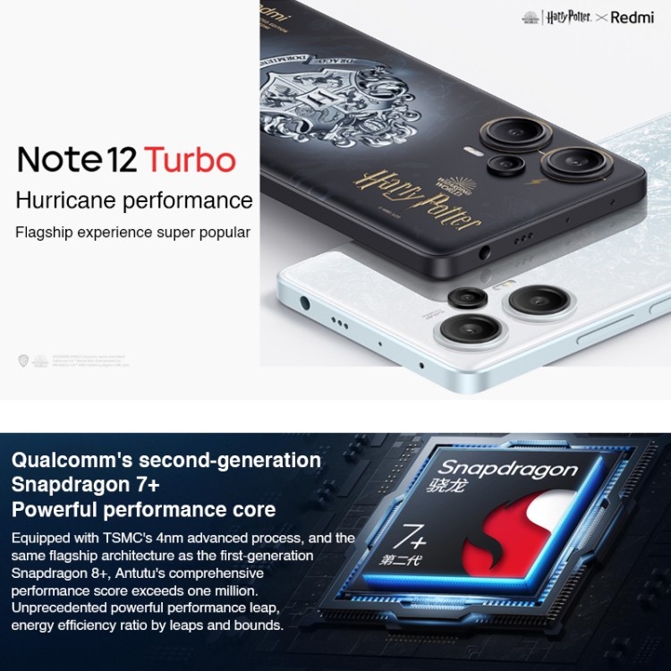 小米Redmi Note 12 Turbo 5G 12GB+512GB, 64MP三后摄, 6.67英寸第二代