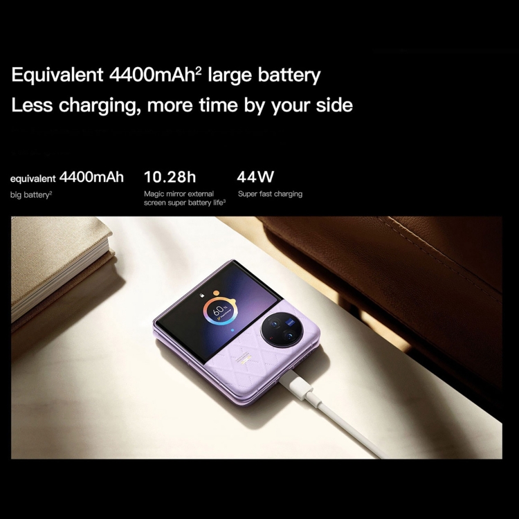 vivo X Flip 5G, appareil photo 50MP, 12 Go + 512 Go, Caméras arrière doubles, identification d'empreintes digitales latérales, batterie 4400 mAh, 6,74 pouces + 3,0 pouces Android 13.0 OriginOS 3 Qualcomm Snapdragon 8+ Gen1 Octa Core jusqu'à 3,0 GHz, NFC, OTG, réseau : 5G (or) - B12