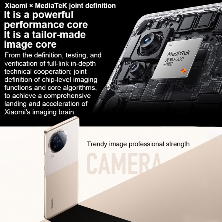 Xiaomi Citizen 3 5G, appareil photo 50MP, 16 Go + 1 To, Caméras arrière triples + caméras frontales doubles, identification d'empreintes digitales à l'écran, batterie 4500 mAh, MIUI 6,55 pouces 14 Dimensity 8200-Ultra Octa Core 4 nm jusqu'à 3,1 GHz, réseau : 5G, NFC (gris) - B6