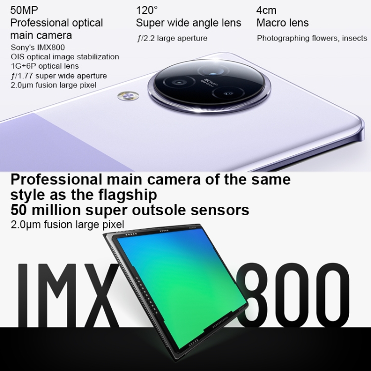 Xiaomi Citizen 3 5G, appareil photo 50MP, 16 Go + 1 To, Caméras arrière triples + caméras frontales doubles, identification d'empreintes digitales à l'écran, batterie 4500 mAh, MIUI 6,55 pouces 14 Dimensity 8200-Ultra Octa Core 4 nm jusqu'à 3,1 GHz, réseau : 5G, NFC (gris) - B8