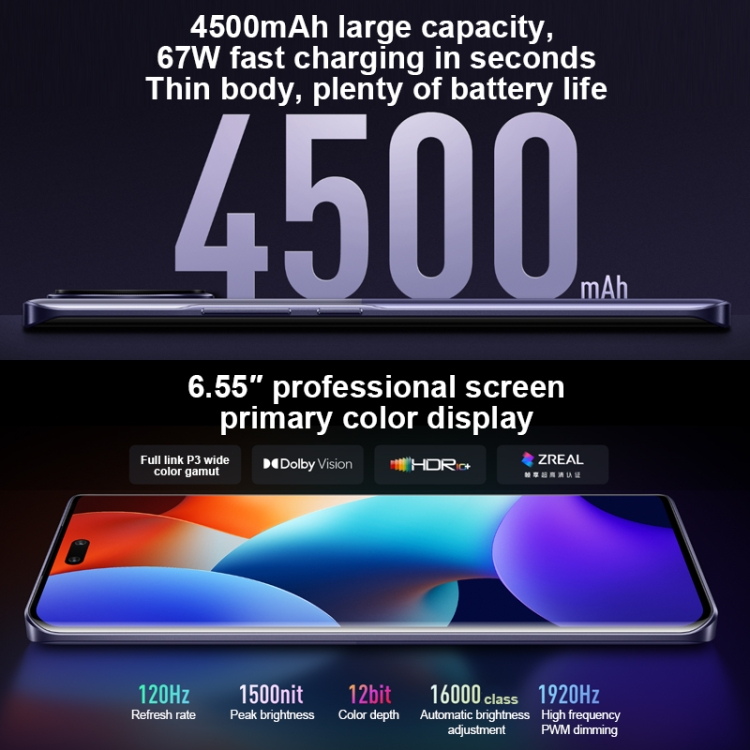 Xiaomi Citizen 3 5G, appareil photo 50MP, 16 Go + 1 To, Caméras arrière triples + caméras frontales doubles, identification d'empreintes digitales à l'écran, batterie 4500 mAh, MIUI 6,55 pouces 14 Dimensity 8200-Ultra Octa Core 4 nm jusqu'à 3,1 GHz, réseau : 5G, NFC (gris) - B9
