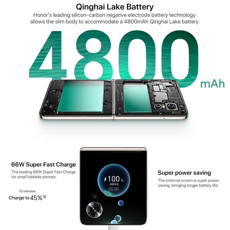 Honor Magic V Flip, 12GB+512GB, 6.8 inch + 4.0 inch Screen MagicOS 8.0 Snapdragon 8+ Gen 1 Octa Core, Network: 5G, NFC, OTG (Black) - B13