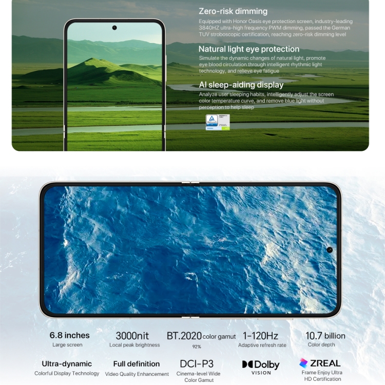 Honor Magic V Flip, 12GB+512GB, 6.8 inch + 4.0 inch Screen MagicOS 8.0 Snapdragon 8+ Gen 1 Octa Core, Network: 5G, NFC, OTG (Black) - B14