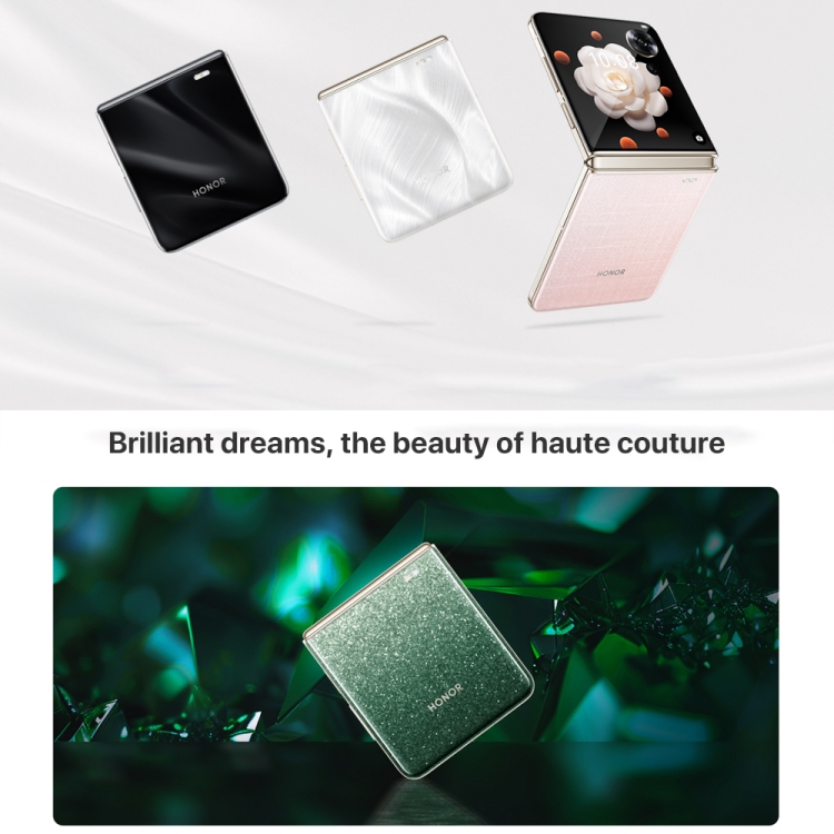 Honor Magic V Flip, 12GB+512GB, 6.8 inch + 4.0 inch Screen MagicOS 8.0 Snapdragon 8+ Gen 1 Octa Core, Network: 5G, NFC, OTG (Black) - B4