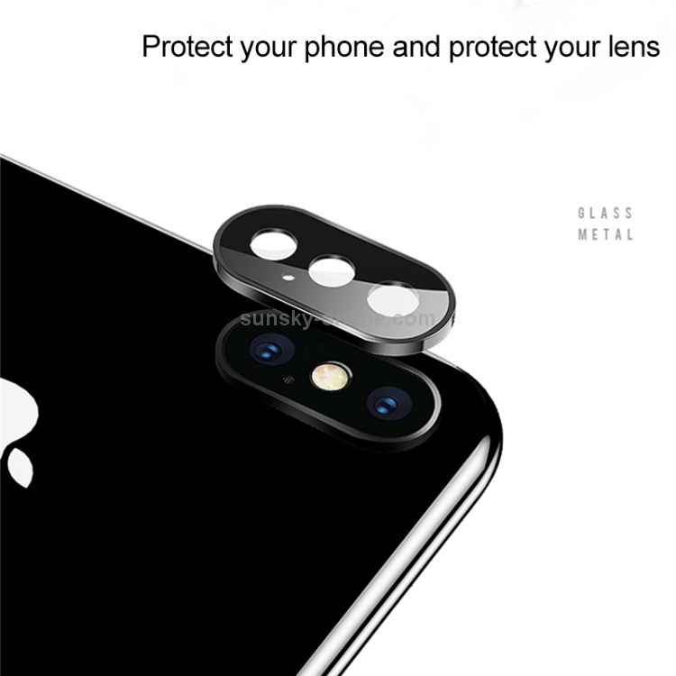 For iPhone XS 10pcs Titanium Alloy Metal Camera Lens Protector Tempered Glass Film(Black) For iPhone XS 10pcs Titanium Alloy Metal Camera Lens Protector Tempered Glass Film(Black)