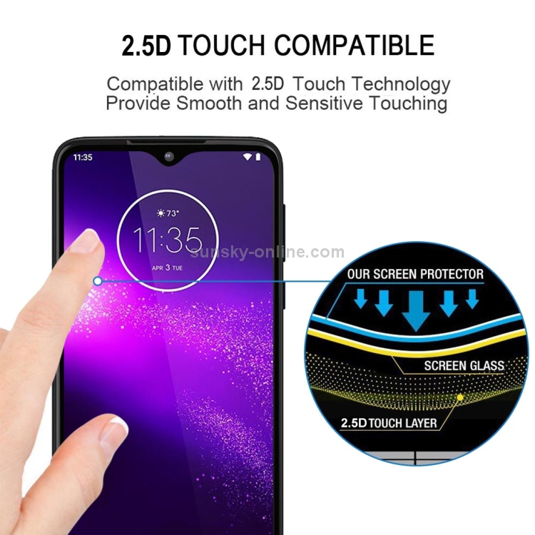 For Motorola One Macro 25 PCS Full Glue Full Screen Tempered Glass