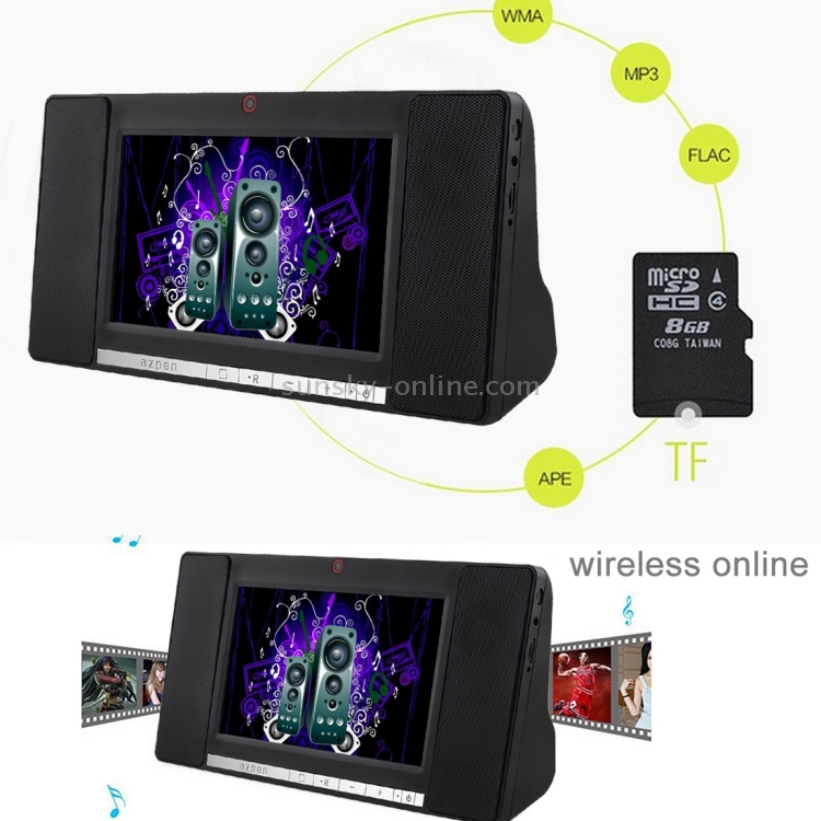 azpen A760 WiFi Bluetooth Smart Speaker, 7.0 inch Touch Screen, Android 5.1 Allwinner A33 Cortex A7 Quad Core 1.3GHz, RAM: 1GB, ROM: 8GB, 0.3MP Camera(Black) azpen A760 WiFi Bluetooth Smart Speaker, 7.0 inch Touch Screen, Android 5.1 Allwinner A33 Cortex A7 Quad Core 1.3GHz, RAM: 1GB, ROM: 8GB, 0.3MP Camera(Black)