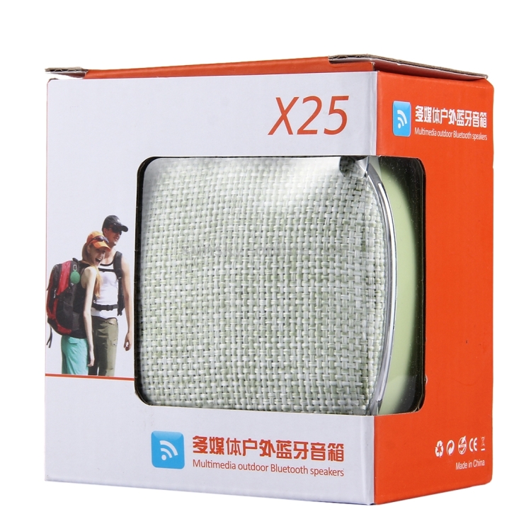 X25 Portable Fabric Design Bluetooth Stereo Speaker with Built-in MIC, Support Hands-free Calls & TF Card & AUX IN, Bluetooth Distance: 10m(Green) X25 Portable Fabric Design Bluetooth Stereo Speaker with Built-in MIC, Support Hands-free Calls & TF Card & AUX IN, Bluetooth Distance: 10m(Green)