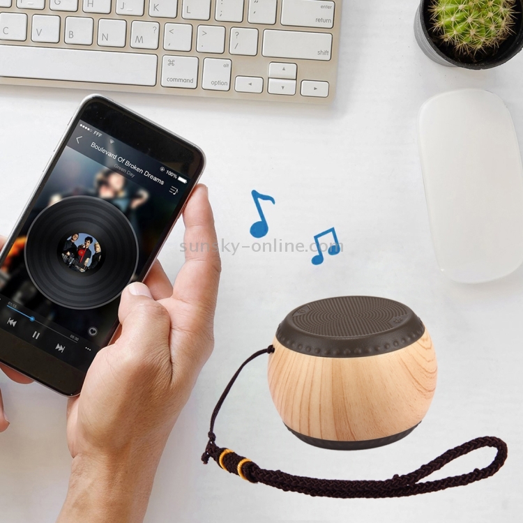 A14 Mini Portable Drum Shaped Wood Texture Bluetooth Stereo Speaker with Lanyard, Bluetooth Distance: 10m(Brown) A14 Mini Portable Drum Shaped Wood Texture Bluetooth Stereo Speaker with Lanyard, Bluetooth Distance: 10m(Brown)