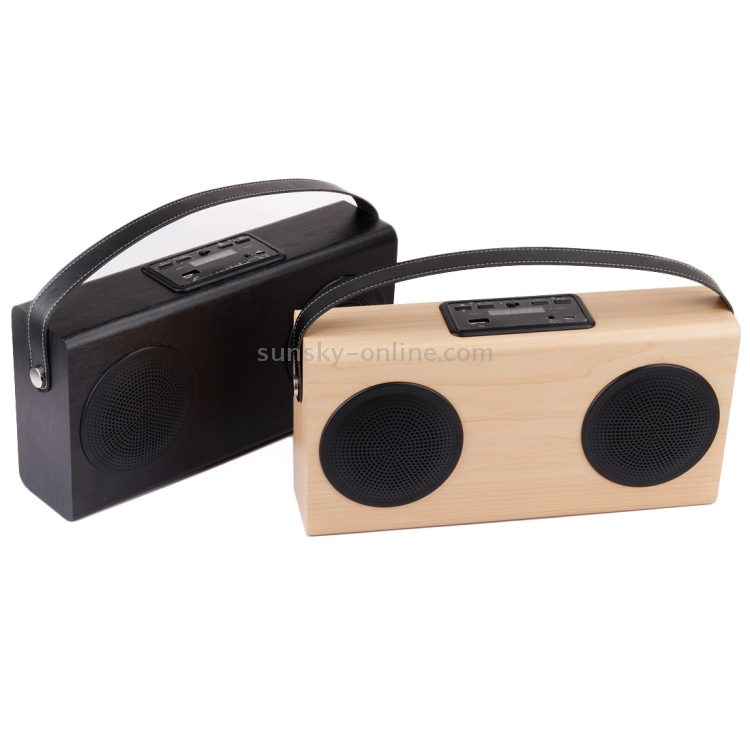 A006 Portable Wood Bluetooth V2.1 Stereo Speaker with Mic, Support Hands-free & AUX Line In & FM & USB Power Bank & LED Display (Black) A006 Portable Wood Bluetooth V2.1 Stereo Speaker with Mic, Support Hands-free & AUX Line In & FM & USB Power Bank & LED Display (Black)