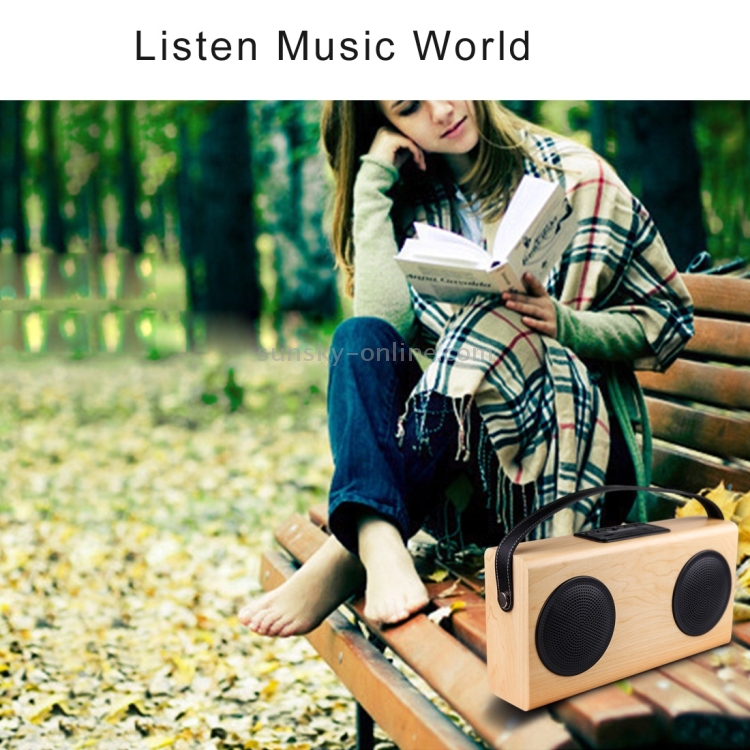 A006 Portable Wood Bluetooth V2.1 Stereo Speaker with Mic, Support Hands-free & AUX Line In & FM & USB Power Bank & LED Display (Black) A006 Portable Wood Bluetooth V2.1 Stereo Speaker with Mic, Support Hands-free & AUX Line In & FM & USB Power Bank & LED Display (Black)