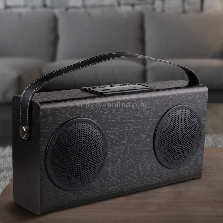 A006 Portable Wood Bluetooth V2.1 Stereo Speaker with Mic, Support Hands-free & AUX Line In & FM & USB Power Bank & LED Display (Black) A006 Portable Wood Bluetooth V2.1 Stereo Speaker with Mic, Support Hands-free & AUX Line In & FM & USB Power Bank & LED Display (Black)