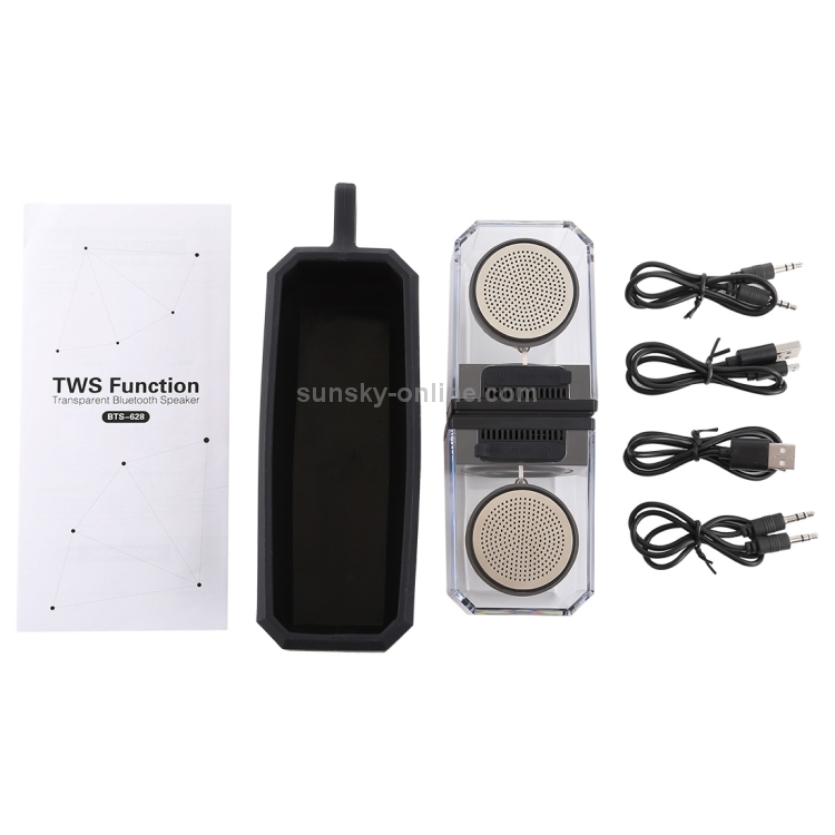 BTS-628 Transparent Bluetooth 4.2 Speaker with TWS Function BTS-628 Transparent Bluetooth 4.2 Speaker with TWS Function