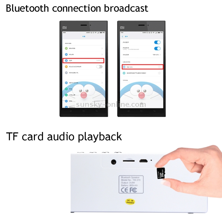 YM370 Multifunctional Bluetooth Speaker with Mic, Support Hands-free Calls & TF Card(Grey) YM370 Multifunctional Bluetooth Speaker with Mic, Support Hands-free Calls & TF Card(Grey)