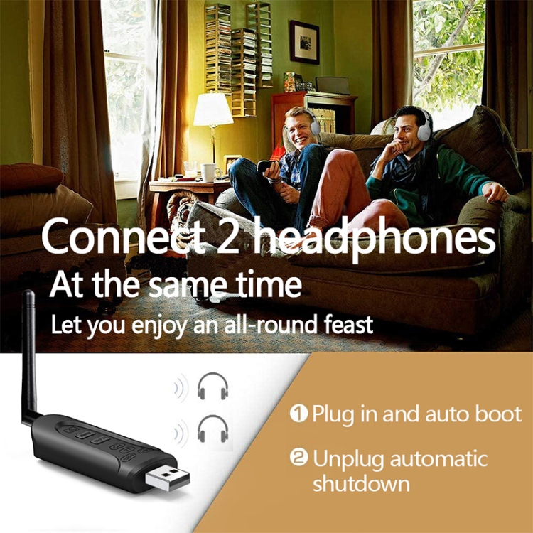 B52 USB Bluetooth 5.0 Wireless Audio Transmitter with Antenna B52 USB Bluetooth 5.0 Wireless Audio Transmitter with Antenna