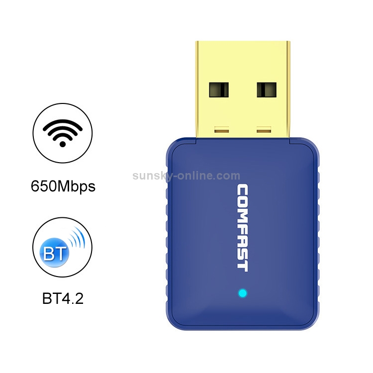 COMFAST CF-726B 650Mbps Dual-band Bluetooth Wifi USB Network Adapter ...