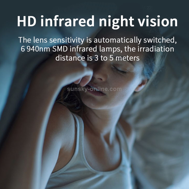 X6D 720P Cámara de vigilancia mini de pantalla inalámbrica de 720p, soporte infrarrojo de visión nocturna y detección de movimiento y tarjeta TF (blanco) - B8