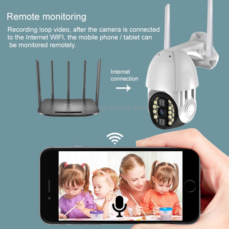 Q20 Teléfono móvil para exteriores Gire de forma remota la cámara inalámbrica WiFi HD, admita tres modos de visión nocturna y detección de movimiento Video / alarma y grabación, enchufe del Reino Unido - 6