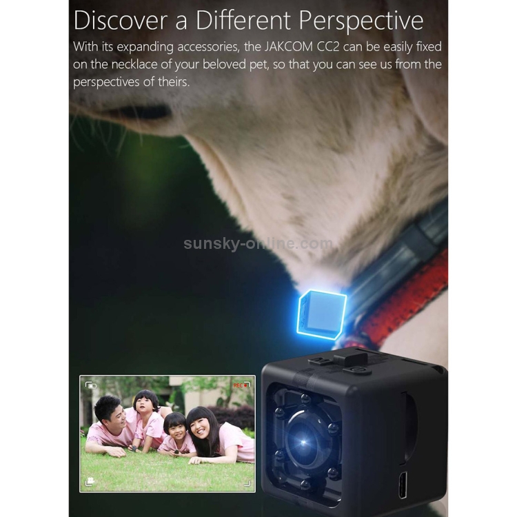 JAKCOM CC2 1080P HD Recorder Cube Smart Mini cámara, con visión nocturna por infrarrojos y detección de movimiento (negro) - 10