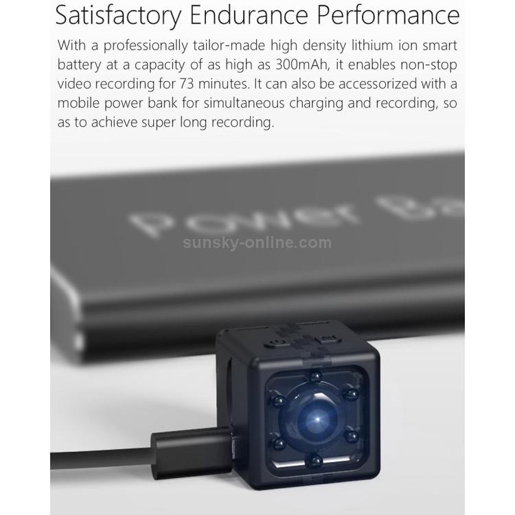 JAKCOM CC2 1080P HD Recorder Cube Smart Mini cámara, con visión nocturna por infrarrojos y detección de movimiento (negro) - 16