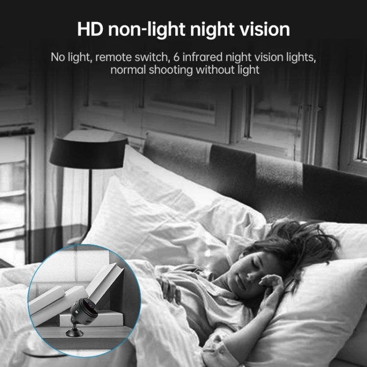 Grabador gran angular de visión nocturna con cámara de red inalámbrica A9 1080P Wifi (negro) - 10