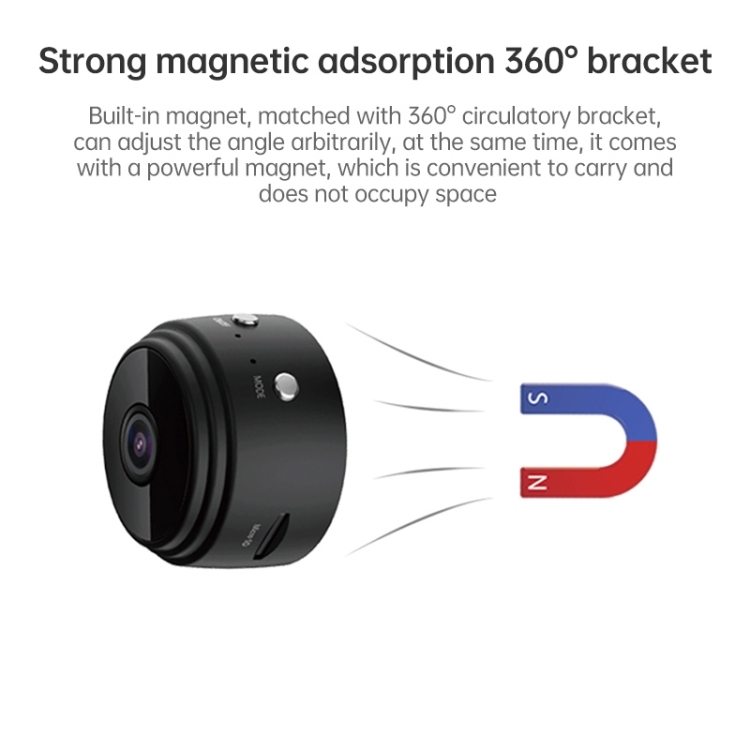 Grabador gran angular de visión nocturna con cámara de red inalámbrica A9 1080P Wifi (negro) - 14