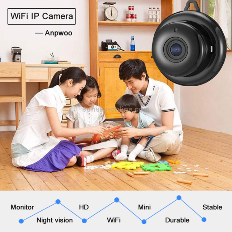Anpwoo MN001 3518Ev200 1.0 MP Mini HD WiFi IP Camera con 6 LED infrarrojos, soporte de detección de movimiento, visión nocturna y tarjeta TF (Max 64GB) - 5