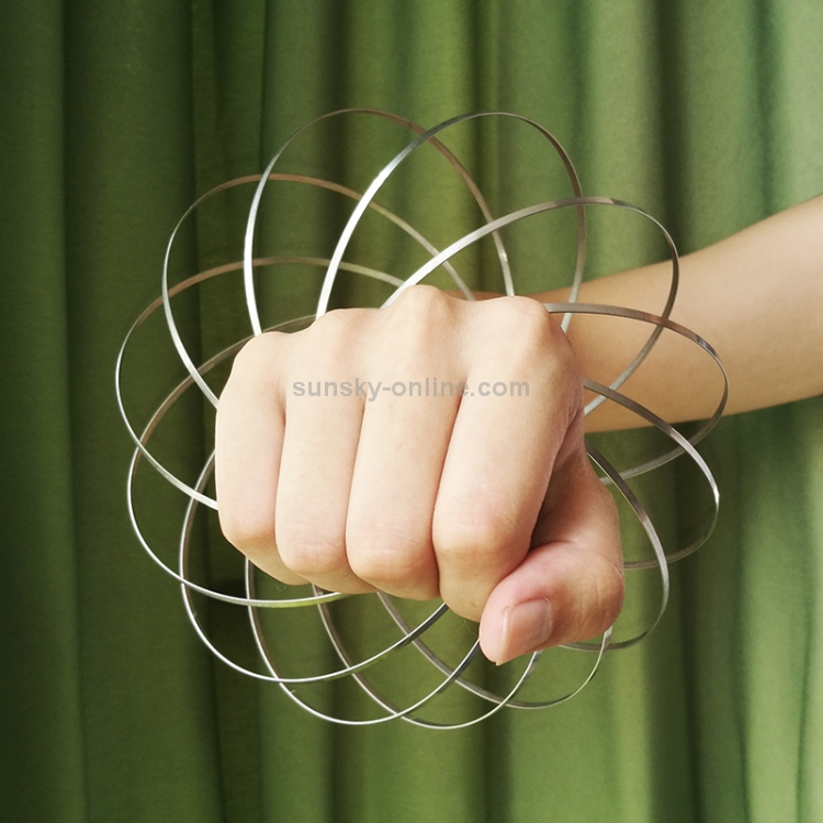 Fidget Spinner Toy Flow Ring Bracelet à ressort en acier inoxydable  Réducteur de stress pour enfants et adultes, 14 cercles