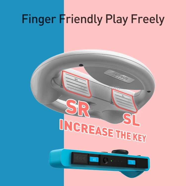 Baseus 1 Pair Steering Wheel Handle Gamepad GS03 for Switch(Grey)