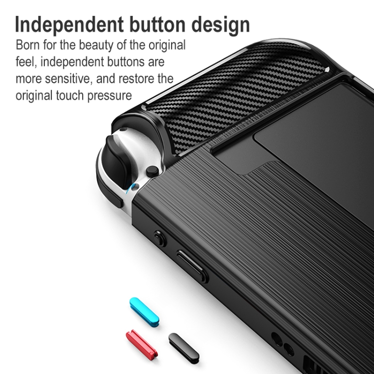 Coque Nintendo Switch OLED - Coque de protection TPU - Blauw carbone