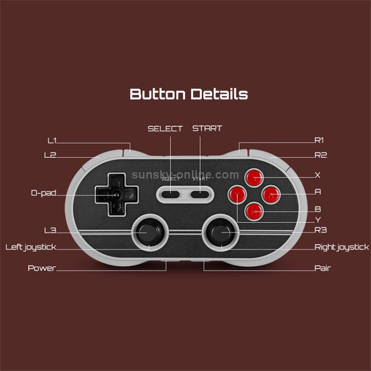 8Bitdo N30Pro2 Bluetooth Wireless Gamepad Game Controller Support NS For Computer Mobile Phones Vibration Body Induction(Grey) 8Bitdo N30Pro2 Bluetooth Wireless Gamepad Game Controller Support NS For Computer Mobile Phones Vibration Body Induction(Grey)